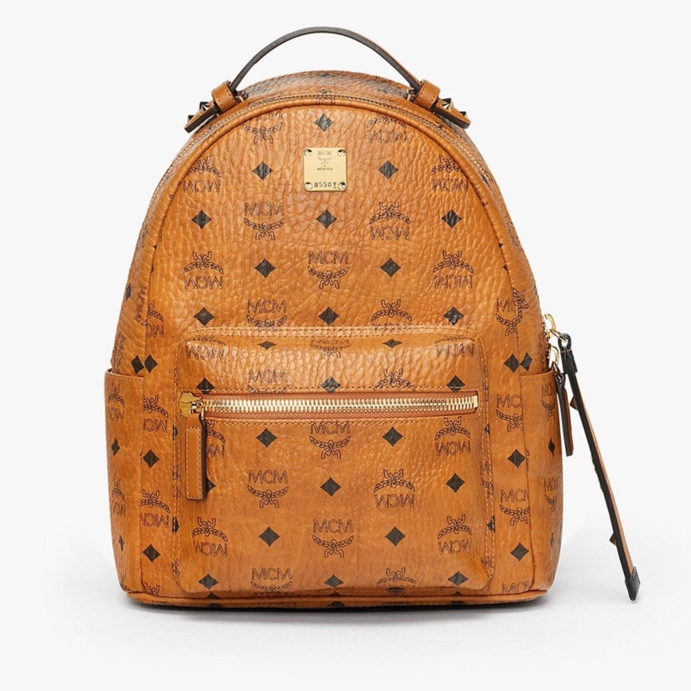 MCM Stark backpack in Visetos- Cognac